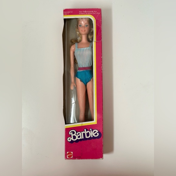 Barbie Other - Vintage 1982 Barbie #5336 Blue Bathing Suit NIB Rare Foreign Edition